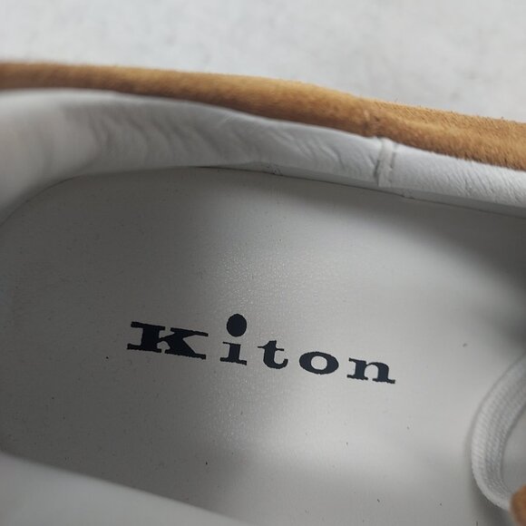 Kiton MENS Stitching Suede Low Top Brown Sneaker - Picture 5 of 13